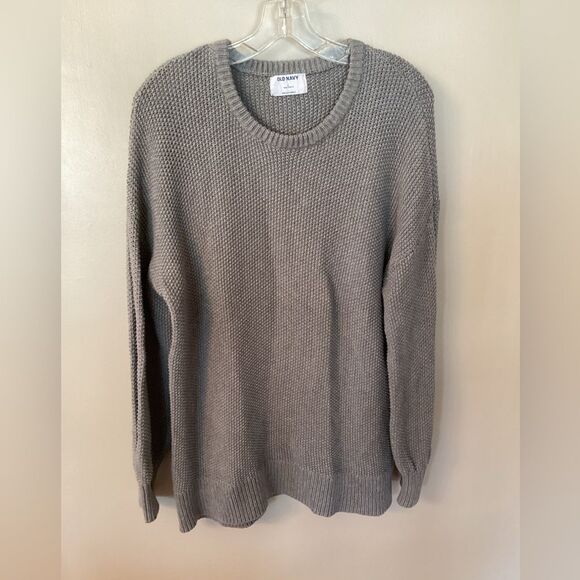 OLD NAVY SIZE LARGE MED HEATHER GREY TEXTURED TUNIC SWEATER - Picture 2 of 6